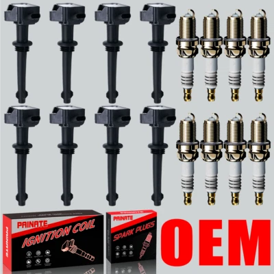8X OEM Ignition Coil & 8X Iridium Spark Plug For Land Rover Jaguar 5.0L V8 UF618 - Image 1 of 4