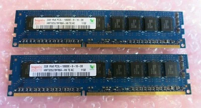 Hynix HMT325U7BFR8A-H9 4GB (2x2GB) PC3-10600 DDR3 ECC CL9 240P DIMM Memory - Image 1 of 3