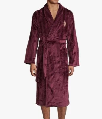 Nuevo con etiquetas U.S. Polo Assn. Bata de felpa polar para hombre con cuello chal Port Royale talla L/XL Foto 1 de 2