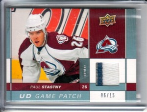 2009-10 Upper Deck Game Patches #GJ2PS Paul Stastny /15 - Colorado Avalanche