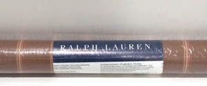VTG Ralph Lauren Wallpaper Wallcoverings Brown Tan Red Stripe Double Roll NOS - Picture 1 of 4