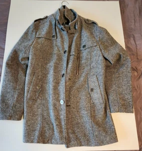 Wool Blend Jacket Trench Coat Single Breasted Pea Coat Wantdo Mens Large - Picture 1 of 11