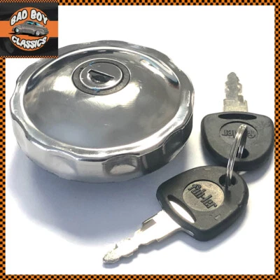  Locking Stainless Steel Classic Fuel Petrol Cap Fits MGB / MG MIDGET  - Image 1 of 4