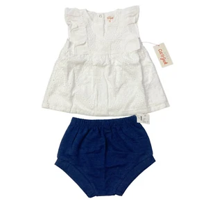 Cat & Jack Baby Girl Size 24M Dress & Brief 2 PC Set Outfit Fresh White - Picture 1 of 4
