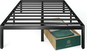 Van 16 Inch Metal Platform Bed Frame / Steel Slat Support / No Box Spring Needed - Picture 1 of 9