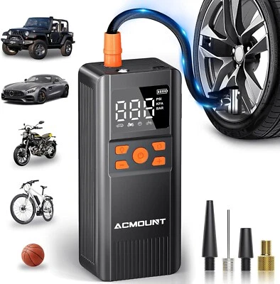 ACMOUNT Tire Inflator Portable Air Compressor 150PSI Portable Air Pump for Car&Bike&Ball