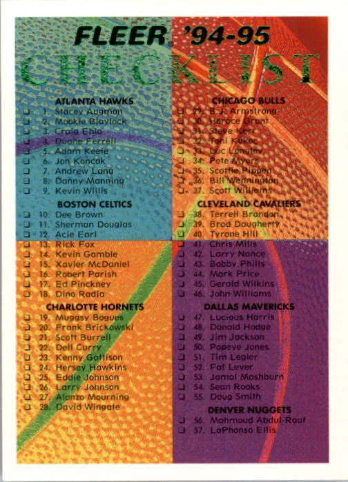 1994-95 Fleer Basketball (Pick Card From List) C62 06-22 - Image 1 of 1
