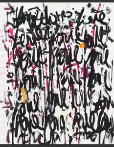 Tadas Zaicikas (TedyZet) "Signature discovery_page 3" Original Painting 10x12 - Picture 1 of 3