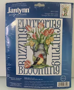 Janlynn Stamped Cross Stitch Tanager With Tulips Barbara Tourtillotte 007-0300 - Picture 1 of 2
