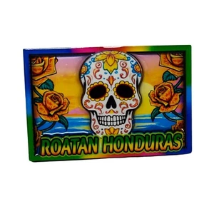 Roatan Honduras B Sugar Scull Exclusive Destination Kühlschrank Dekor Magnet - Bild 1 von 13
