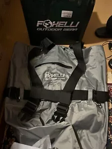 New Duck/ fishing waders w/ boots, size 8, many pockets & protective ph case - Picture 1 of 4