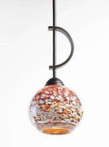 Woodbridge Lighting North Bay 1-Light Mini-Pendant Red Glass 6" x 45" Bronze - Picture 1 of 2