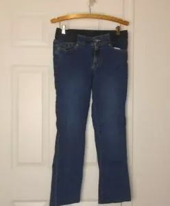Duo Maternity Womens Blue Waistband Bottom Button Denim Pants sz med - Picture 1 of 2