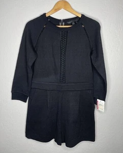 Marc by Marc Jacobs Quilted Shorts Romper Sz L Black Cutout Front High-Waist - Picture 1 of 12