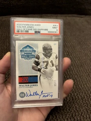 2020 Panini Encased Hall of Fame Signatures Sapphire /50 Walter Jones Auto HOF - Image 1 of 4