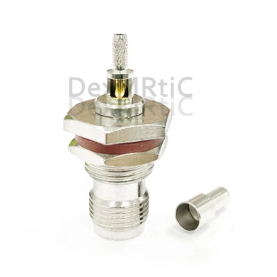 RP TNC Male Female RF Connector Crimp for RG316 RG58 Nickel Brass Straight NEW - Image 1 of 4
