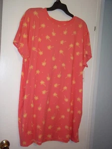 Joyspun SleepWear Dress W/ Pockets Palm Tree Print Peach Women’s Size 2X-3X NWT - Picture 1 of 8