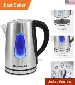 Electric Kettle - 1.7L Capacity, Stainless Steel Design, Cordless 360° Base - Picture 1 of 11