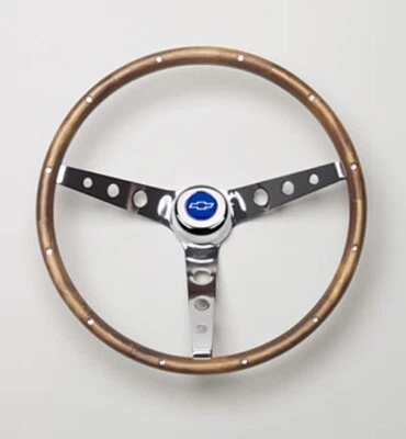 GM 1957-94 PAJARITA CHEVY CAMARO CHEVELLE BELAIR NOVA 15" VOLANTE MADERA Foto 1 de 2