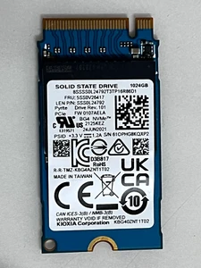 Kioxia KBG40ZN1T02 1 TB SSD PCIe Gen3 x 4 NVMe M.2 2242 Pyrite for Lenovo Laptop - Picture 1 of 6