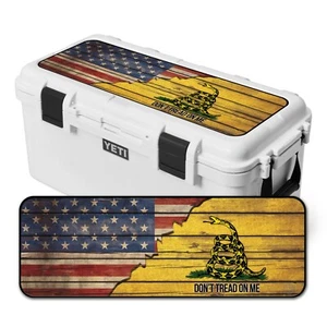 Vinyl Cooler Wrap fits YETI GoBox 60 | Decal LID - Gadsden Don't Tread on Me - Picture 1 of 7