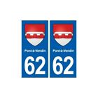 62 Pont-À-Vendin Blason Autocollant Plaque Stickers Ville - Angles : Droits