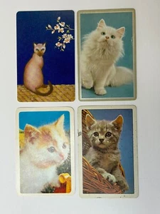 Vintage Lot of 4 Kitty Cat Pussycat Single Swap Playing Cards PC1 - Picture 1 of 2