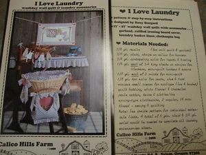 I LOVE LAUNDRY Wall Hanging sew PATTERN Quilting Sewing Calico Hills Farm - Picture 1 of 1