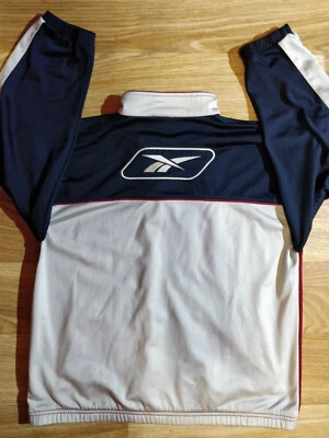 Jaqueta Reebok 90's Vintage Feminina Tracksuit Azul Marinho Borgonha - Imagem 1 de 4