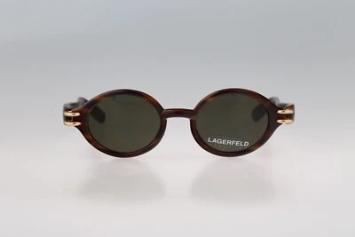 Gafas de sol redondas Lagerfeld 4131 40, vintage años 90 círculo tortuga para hombre y mujer nuevas de stock Foto 1 de 4