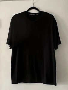 John Henry Shirt Sleeve Shirt Large Black Vertical Lines - Picture 1 of 4