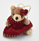 Vintage Artist Teddy Bear in a Dress Mini Plush Ornament/ Decoration