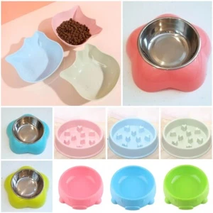 Dog Cat Puppy Kitten Pet Slow Feeder Water Bowl Pig Flower Hearts OR 3 PC SETS - Picture 1 of 73