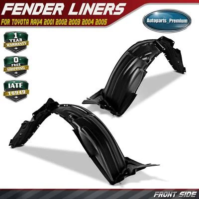 2 件装前内挡泥板衬里防溅罩 HDPE 适用于丰田 RAV4 2001 - 2005 SUV — 第 1/4 张图片