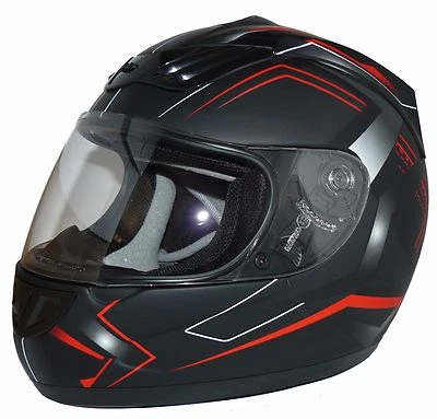Motorradhelm Integralhelm H510-RT Arrow schwarz/rot mit verschiedenen Visieren - Bild 1 von 4