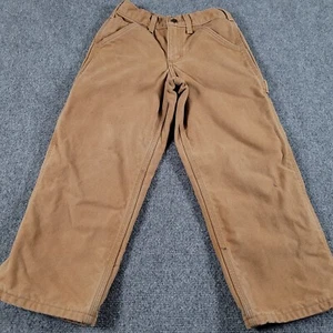 Carhartt Pants Youth 8-R Carpenter Dungaree Fit YYB111 BRN Blanket Lined *READ* - Picture 1 of 9