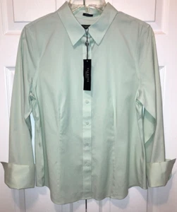 NEW $69 TAG Talbots Woman's Pale Green Wrinkle Resistant Blouse Sz 12P - Picture 1 of 7