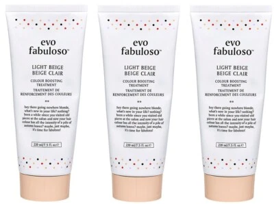 3x EVO FABULOSO Beige Claro TRATAMIENTO POTENCIADOR DE COLOR 220ml GENUINO EVO STOCKIST Foto 1 de 4