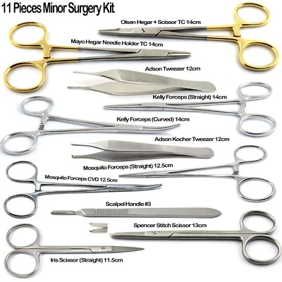 Micro Periodontal Periosteal Oral Surgery Kit Elevators Lucas Curettes Forceps - Image 1 of 4