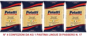 PASTA LINGUE DI PASSERO SEMOLA DI GRANO DURO SICILIANO 100% POIATTI N° 17 KG 4 - Imagen 1 de 2