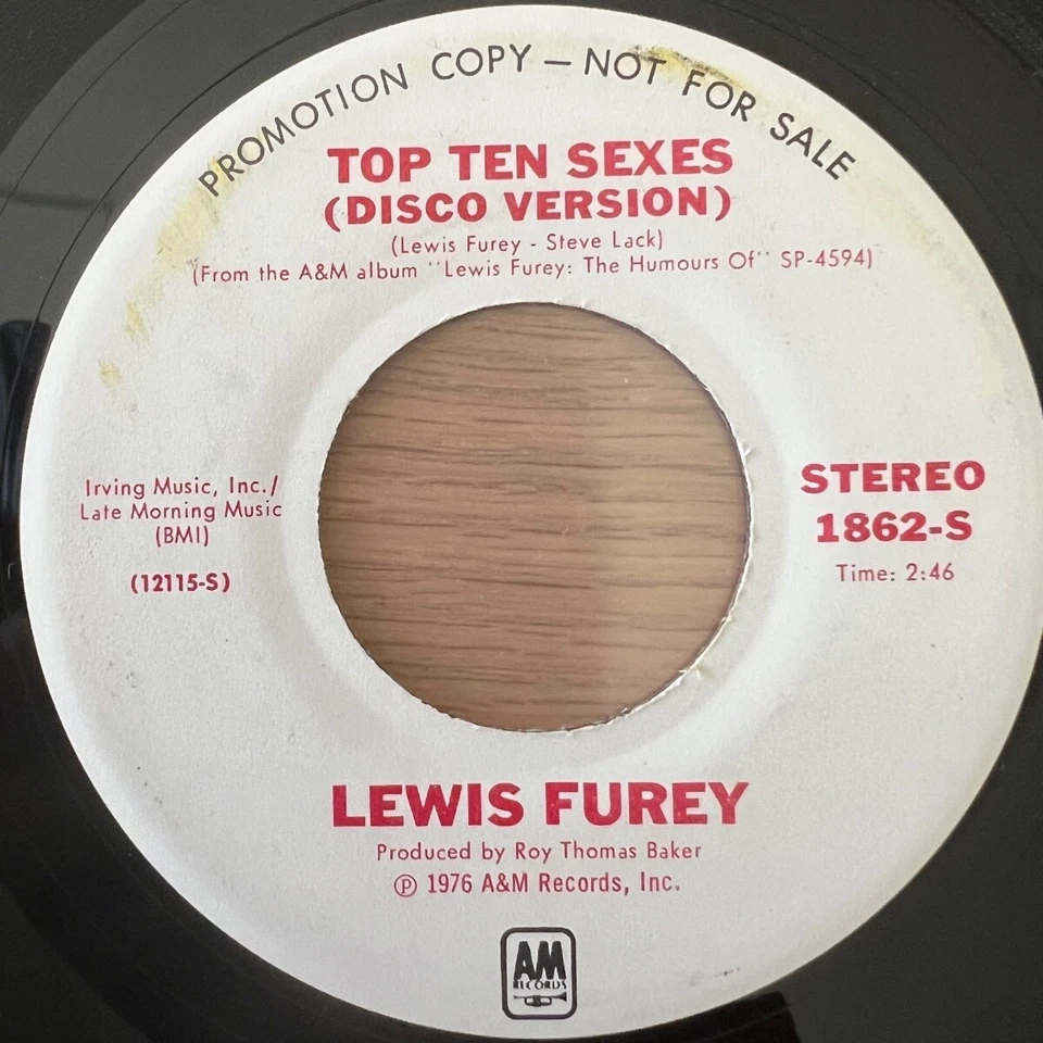 Lewis Furey - Top Ten Sexes / 7" - US Promo 1976 - Bild 1 von 1