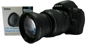 52MM 2.2x UHD Telephoto Zoom Lens for Nikon D3000 D3100 D7100 D5100 D5500 D70 D1 - Picture 1 of 7