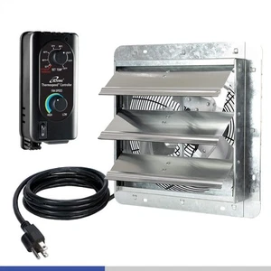 iLIVING 12" Wall Mounted Shutter Exhaust Fan, Automatic Shutter, with Thermos... - Picture 1 of 6