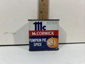 Vintage McCormick Pumpkin Pie Spice Tin Metal Lid Jack-O-Lantern Halloween - Picture 1 of 6