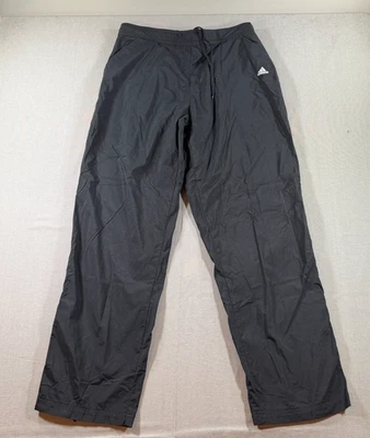 Pantalones cortavientos Adidas de colección para hombre XL negros de nailon forrados con malla de lluvia Y2K 2001 Foto 1 de 4