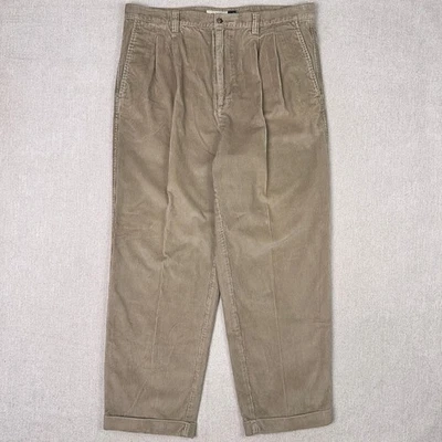 Vintage 90s GAP Pleated Wide Wale Corduroy Pant Mens 38x30 Easy Fit Baggy Preppy - Image 1 of 4