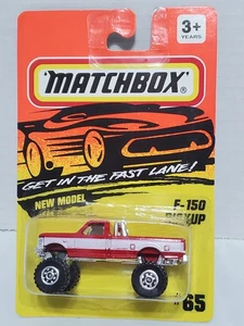 MATCHBOX F150 PICKUP TRUCK RED WHITE #65 1994 F-150 DIECAST VEHICLE - Picture 1 of 10