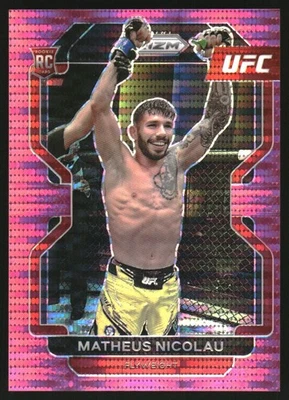 2022 Panini Prizm UFC Prizms Pink Pulsar #168 Matheus Nicolau /42 - Image 1 of 2
