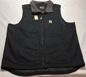 Carhartt Weste Herren XL Tall Black Duck Sherpa gefüttert Loose Fit Arbeitskleidung OV4277 - Bild 1 von 10