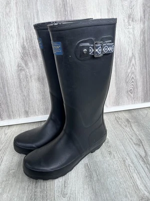 Pendleton Botas de Lluvia Altas para Mujer 8 Negro Goma Azteca Clásico Jardín Hasta la Rodilla Foto 1 de 4